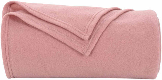 vidaXL Κουβέρτα Fleece Μονή 170x130εκ. Ροζ