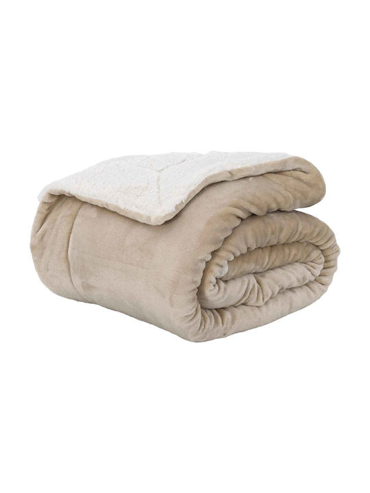 vidaXL Fleece-Decke Übergröße 220x240cm Beigefarbe