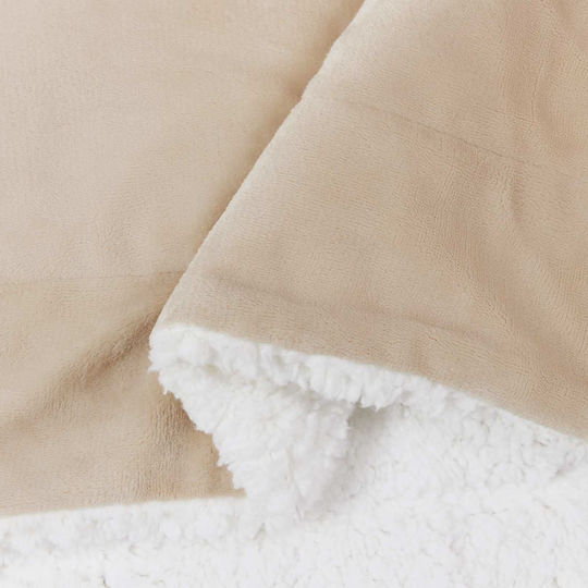 vidaXL Κουβέρτα Fleece Υπέρδιπλη 220x240εκ. Μπεζ