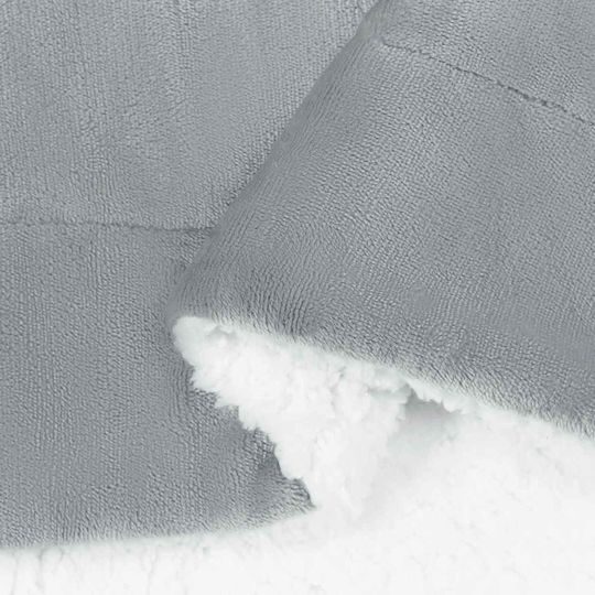 vidaXL Fleece Blanket Super King 240x270cm Grey