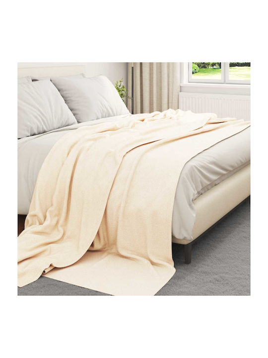 vidaXL Одеяло Полар King Size 270x240см Крем
