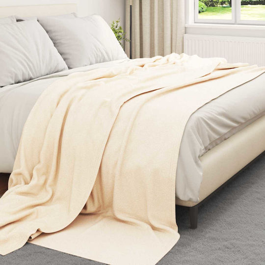 vidaXL Fleece Blanket King Size 270x240cm Cream