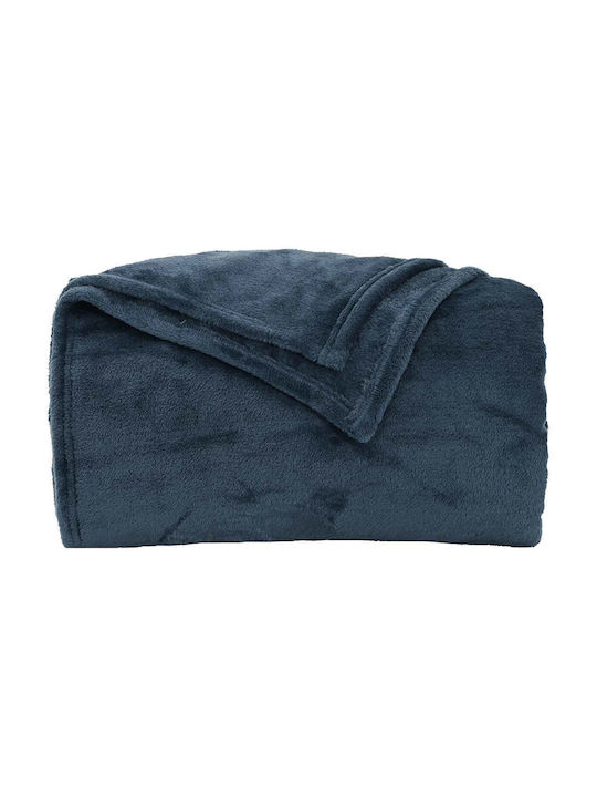 vidaXL Fleecedecke Übergröße 220x240cm Dunkelblau
