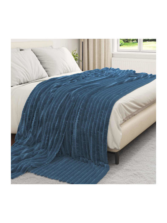 vidaXL Fleece-Decke King Size 270x240 cm Dunkelblau