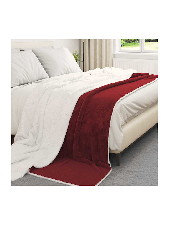 vidaXL Одеяло Флийс Кинг сайз 240x270см. Mint, Red