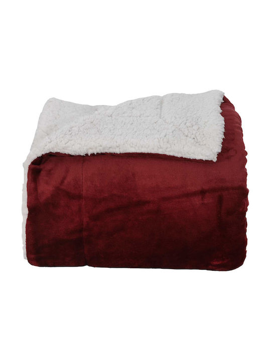 vidaXL Одеяло Флийс Кинг сайз 240x270см. Mint, Red