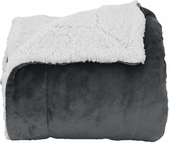 vidaXL Fleece Blanket Couch 130x150cm Dark Grey