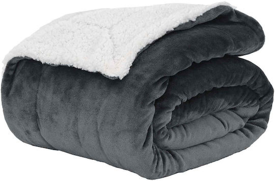 vidaXL Fleece Blanket Couch 130x150cm Dark Grey