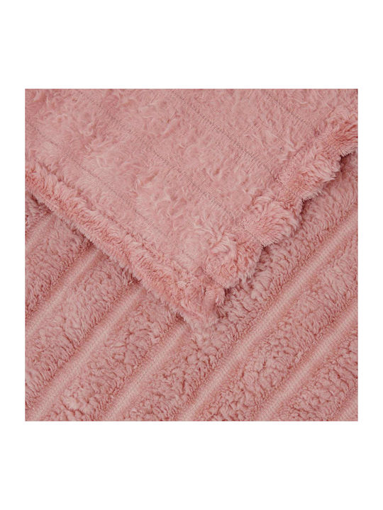 vidaXL Fleecedecke King Size 270x240cm Rosa