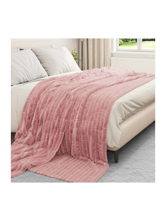 vidaXL Fleecedecke King Size 270x240cm Rosa