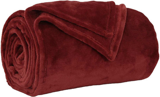 vidaXL Fleece Blanket Single 150x200cm Veraman Red