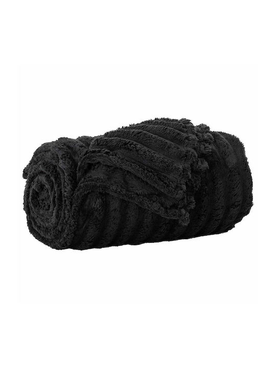 vidaXL Fleece-Decke Übergröße 240x220cm Schwarz