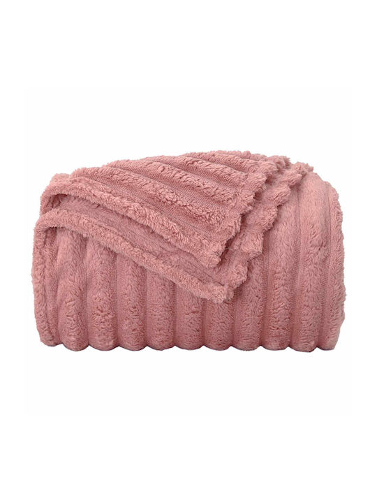 vidaXL Fleece Decke Einzeln 150x130cm Rosa