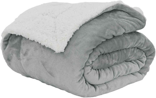 vidaXL Κουβέρτα Fleece Μονή 150x200εκ. Γκρι