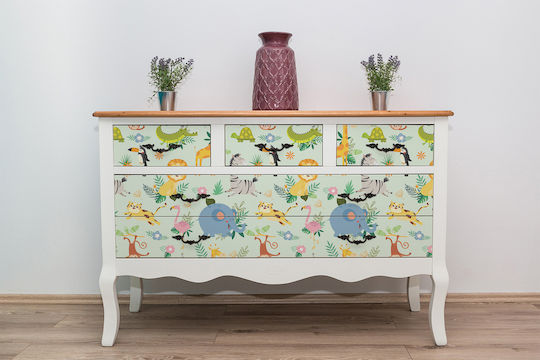Autocolant Mat Decorațiune Protecție Mobilier Casă Animale Africane 100x50 Cm