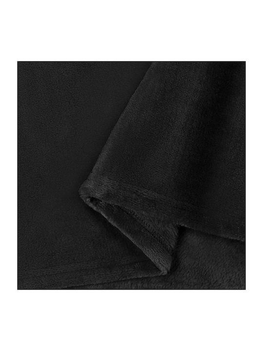 vidaXL Ριχτάρι Πολυθρόνας Fleece 150x200εκ. Μαύρο