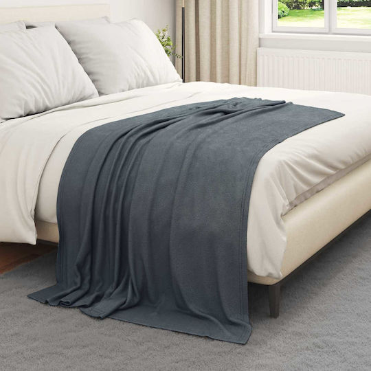 vidaXL Armchair Throw Fleece 170x130cm Dark Gray