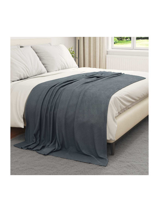 vidaXL Ριχτάρι Πολυθρόνας Fleece 200x150εκ. Σκούρο Γκρι