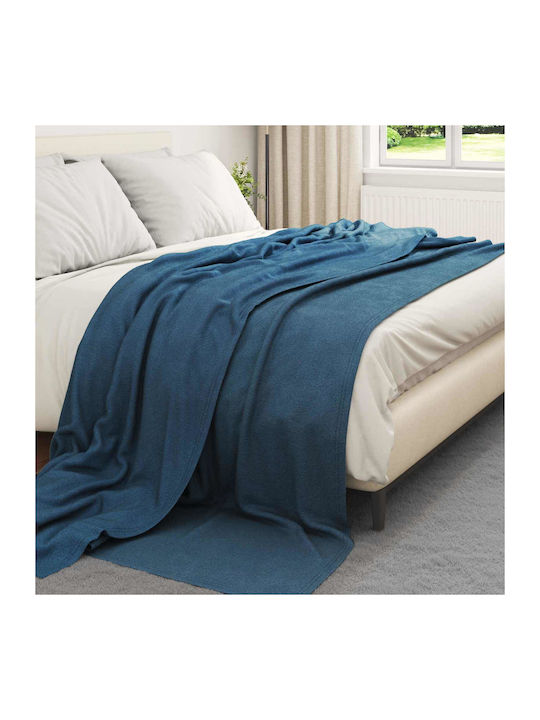 vidaXL Throws & Couch Blankets Sofa Throws 2 Seater Fleece 270x240cm Dark Blue