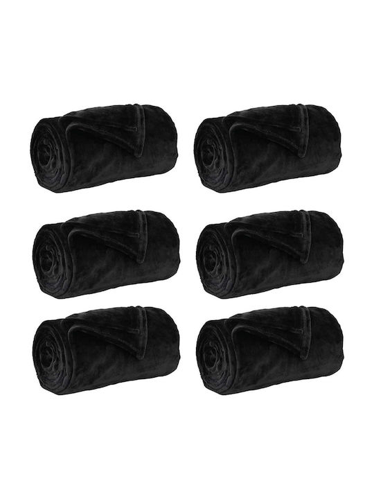 vidaXL Ριχτάρι Τριθέσιου Καναπέ Fleece 240x270εκ. Μαύρο