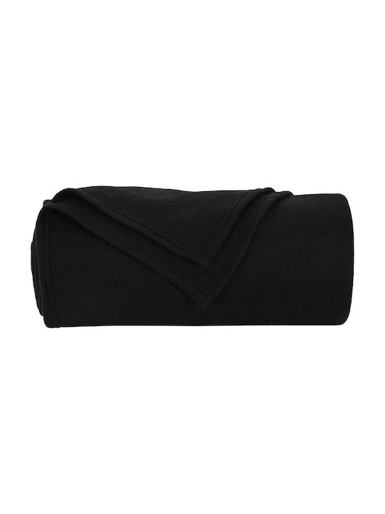 vidaXL Ριχτάρι Πολυθρόνας Fleece 200x150εκ. Μαύρο