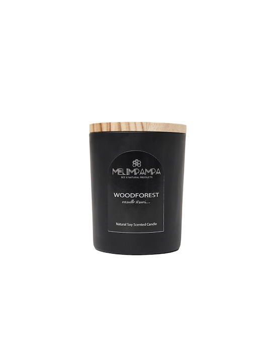 MeliMpampa Aromatic Soy Candle in Jar with Woodforest Scent 150g