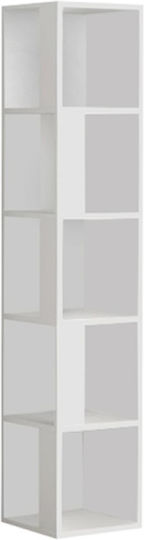 Corner Bookcase Piano White 31.4x31.4x158.9cm