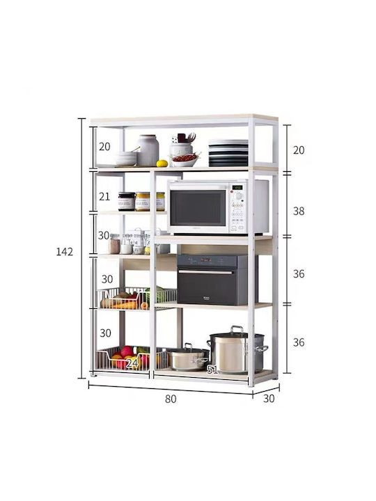Βιβλιοθήκη Leena Σκούρο Καρυδί-Μαύρο 80x30x142εκ.
