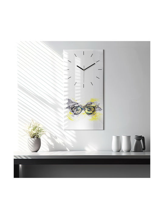 Tulup Silent Ceas de Perete Galben 30x60cm