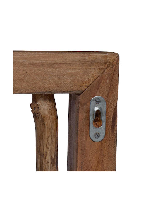 vidaXL Wooden Wall Hanger 7 Hooks Brown 50x25x11cm