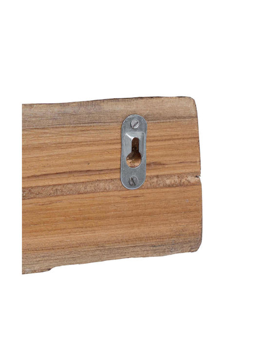 vidaXL Wooden Wall Hanger 4 Hooks Brown 50x12x8cm 4 Pieces