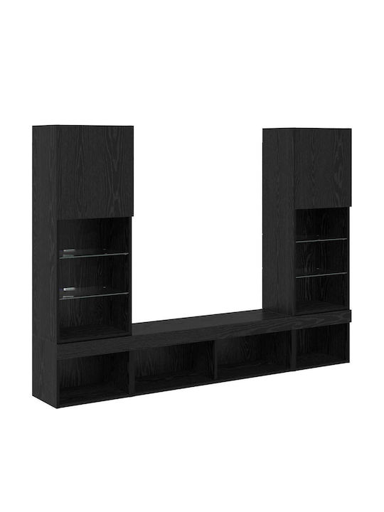 Wohnzimmer TV-Einheit Black Beech mit Beleuchtung L40.5xB30xH102cm