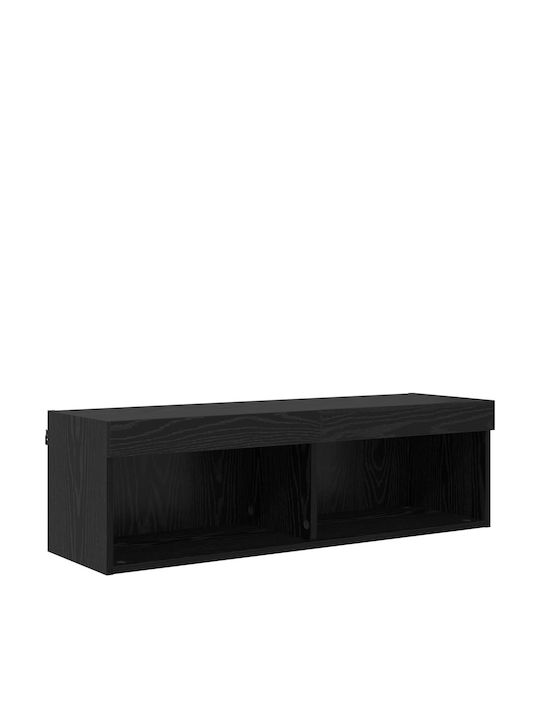 Wohnzimmer TV-Einheit Black Beech mit Beleuchtung L40.5xB30xH102cm