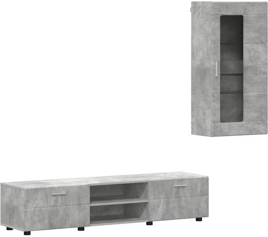 Living Room TV Unit Gray M150xW39xH30cm