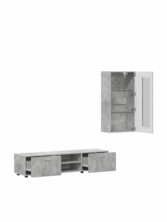 Living Room TV Unit Gray M150xW39xH30cm