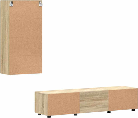 Wohnzimmer TV-Einheit Eiche Sonoma M150xB39xH30cm