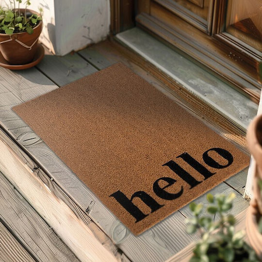 Πατάκι Εισόδου Κοκοφοίνικα Hellow 45x75 Natural Nef-nef Homeware 45x75 45x75cm