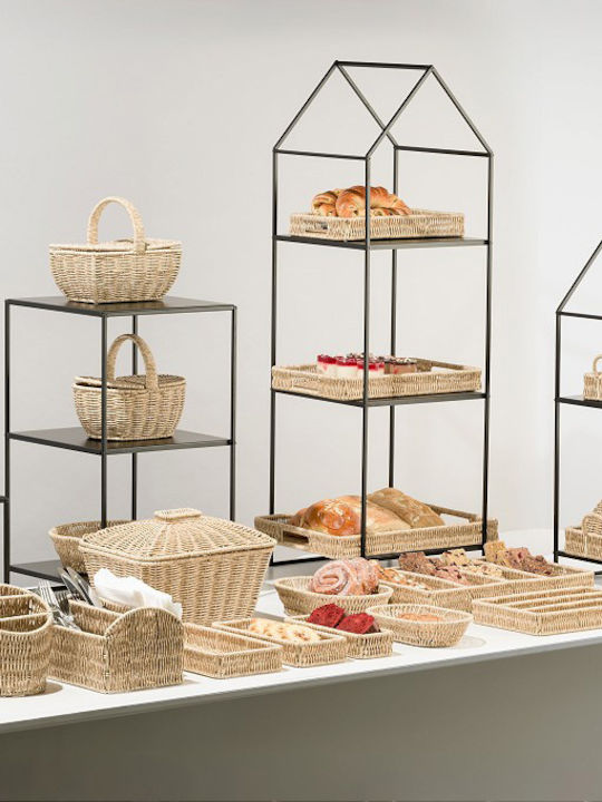 Espiel Set of Decorative Baskets Rattan Beige 15.5x15.5x16cm 3pcs