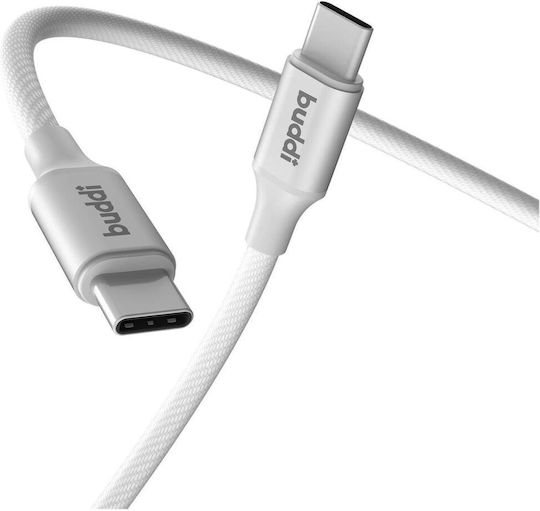 Buddi Flex USB 2.0 Cable USB-C male - USB-C 60W White 0.3m