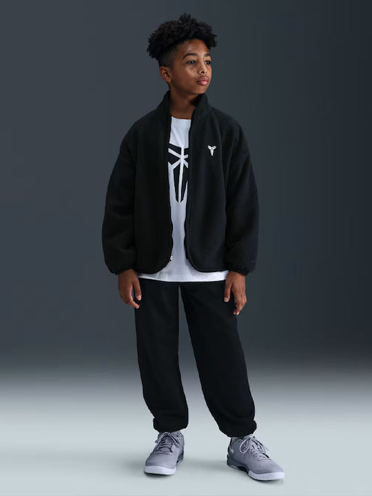 Athletic Kids Cardigan Fleece Black Kobe Winterized