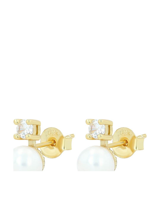 Akzent Earrings made of Silver Gold Plated with Stones & Pearls