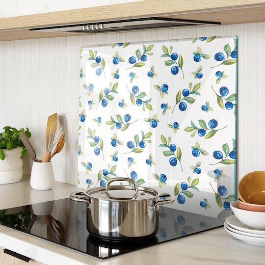 Glass Kitchen Counter Protection Surface Tempered Glass Blueberry 60x52 Cm