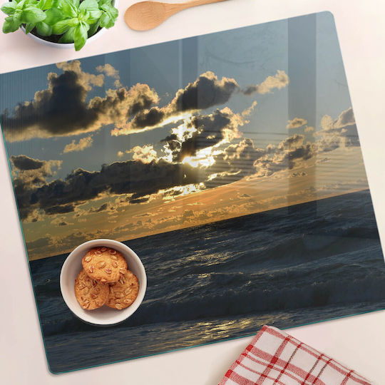 Schneidebrett Küchen Glas Sonnenuntergang Über Das Meer 60x52 cm