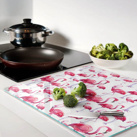 Glass Kitchen Counter Protection Board Tempered Glass Flamingo 60x52 Cm