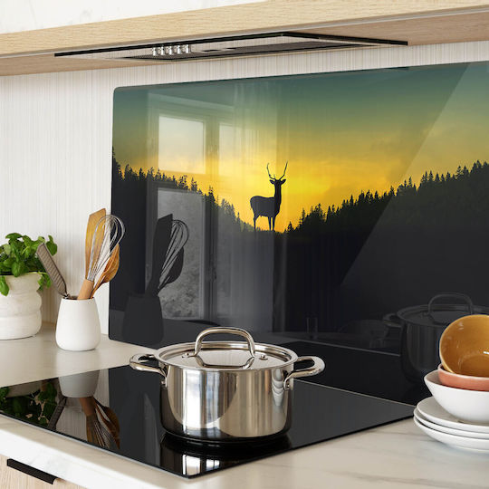 Glass Kitchen Board Modern Design Tempered Glass Deer 80x52 Cm