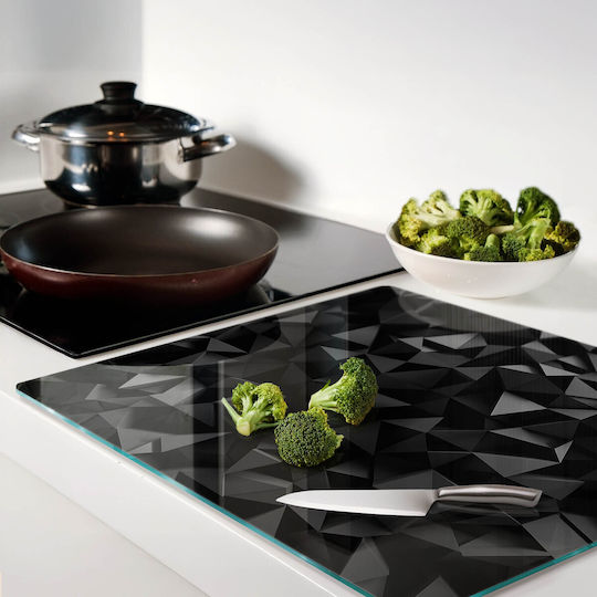 Protective Kitchen Countertop Plate Safety Tempered Glass 3D 60x52 Cm