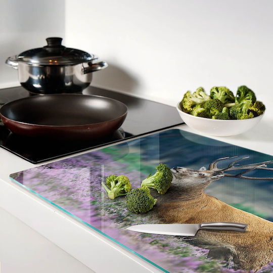 Glas Schneidebretter Design Druck Elch In Lavendel 80x52 cm