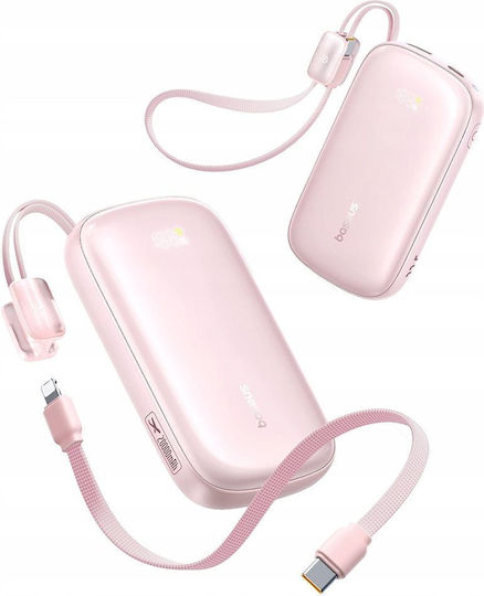 Baseus EnerFill FC21 QPow3 Ultra Baterie Externă 10000mAh 22.5W cu Port USB-A Power Delivery Încărcare Rapidă Roz Nebula
