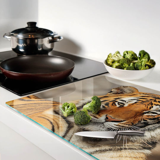 Glas Schneidebretter Design Druck Bengalischer Tiger 80x52 cm