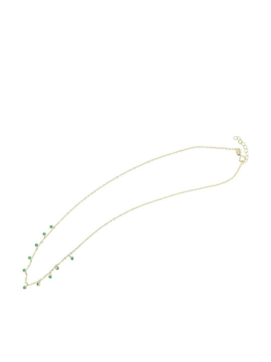 Akzent Necklace from Gold Plated Silver with Zircon